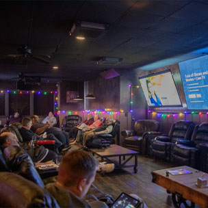 Oversized Leather Chairs in Haskins Hideout